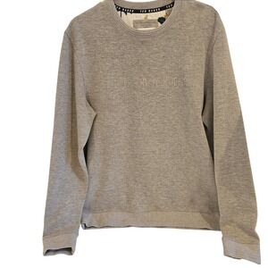 Ted Baker Mens Grey Textured Crewneck Sweatshirt Sweater Size 3 Medium